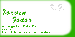 korvin fodor business card